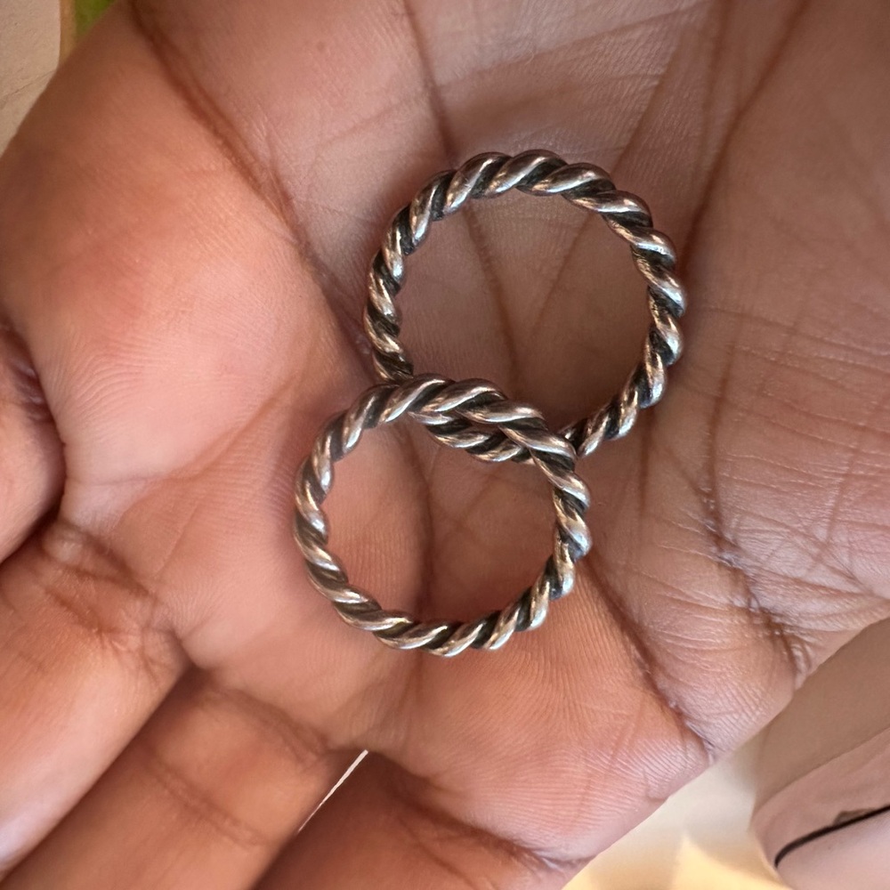 PANDORA SILVER TWISTED BAND - Picture 2 of 2